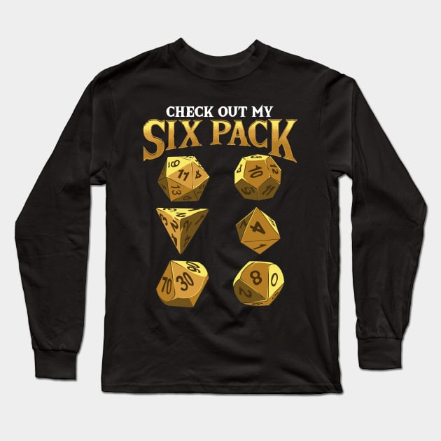 Funny Check Out My Six Pack Dice Pun Long Sleeve T-Shirt by theperfectpresents